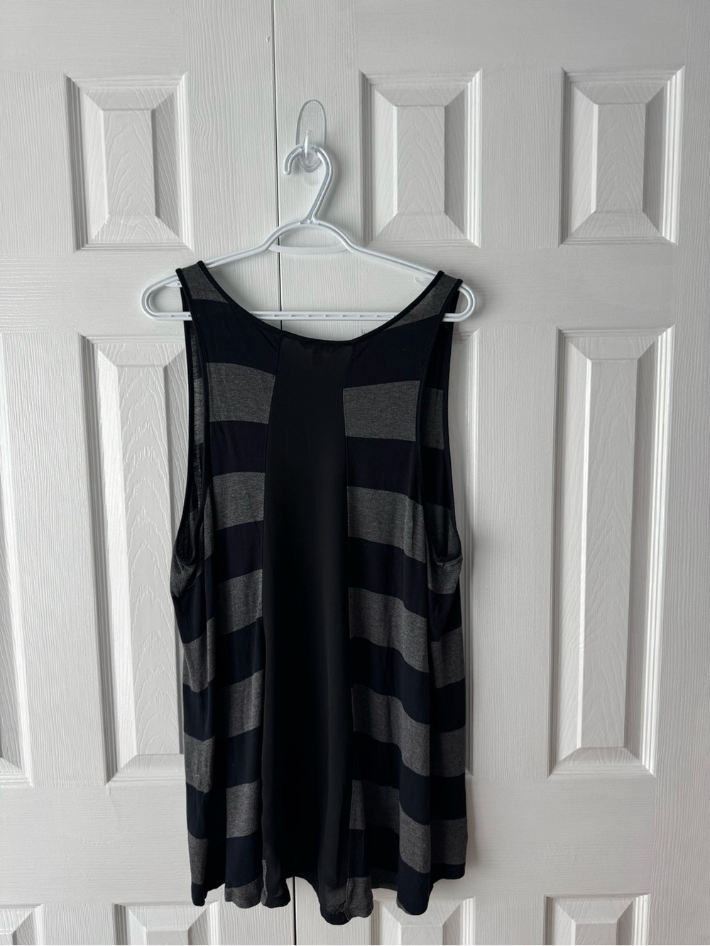 Banana Republic Tank Top Charcoal Grey Black Striped Layering XL - Picture 3 of 6